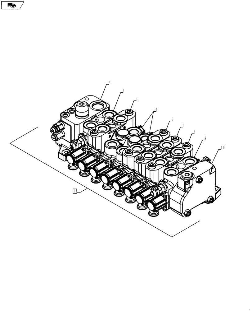 Схема запчастей Case 580SN WT - (35.726.18[02]) - VALVE - BACKHOE CONTROL, 8 SPOOL (W/O EXT DIPPER, W/ AUX HYDS, W/ PILOT CONTROLS) (35) - HYDRAULIC SYSTEMS