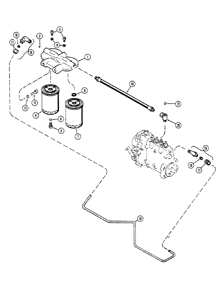 Схема запчастей Case 336B - (34) - FUEL INJECTION FILTER SYSTEM, 336BD & 336BDT DIESEL ENGINES 