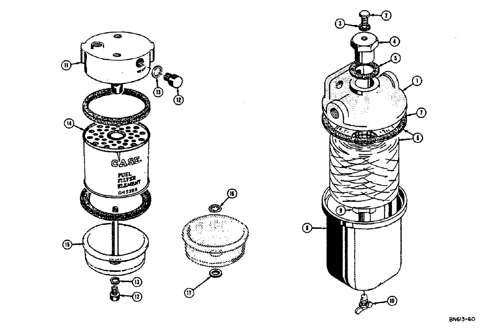 Схема запчастей Case 310E - (029) - FUEL FILTERS - DIESEL (02) - FUEL SYSTEM