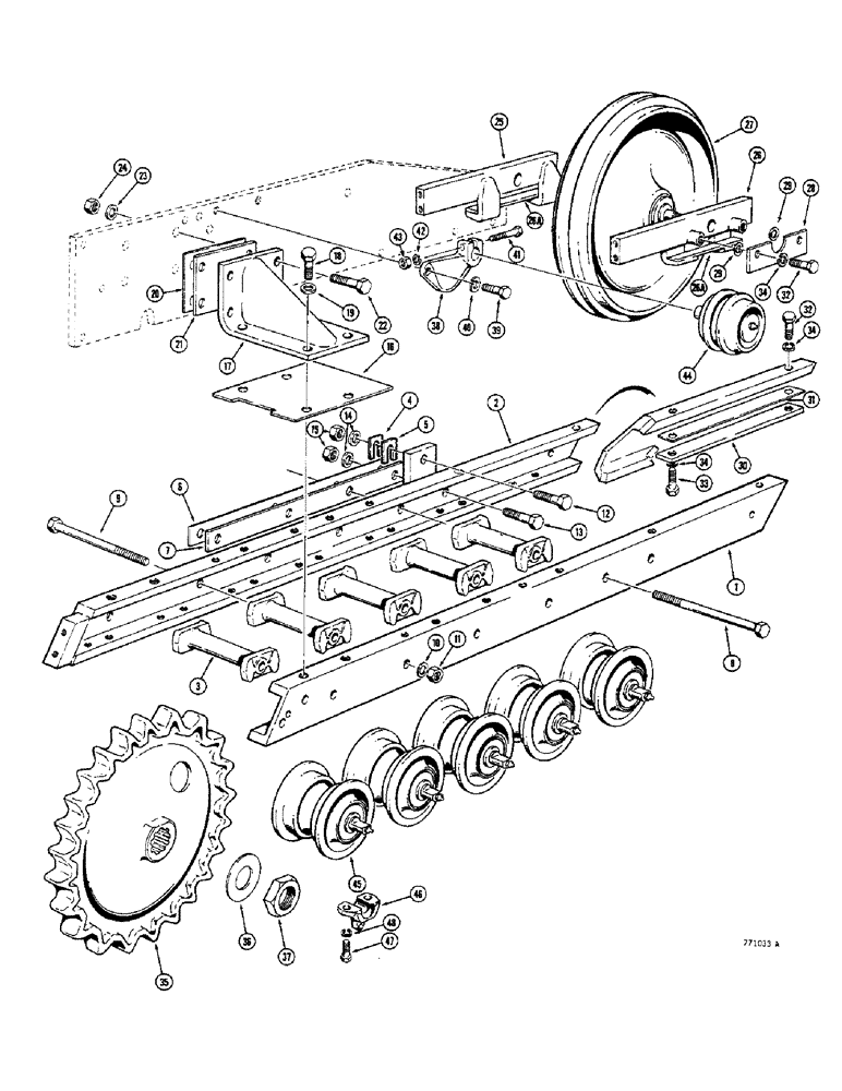 Схема запчастей Case 350 - (150) - TRACK FRAME AND ROLLERS (04) - UNDERCARRIAGE