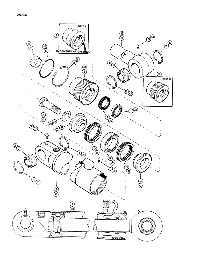 Схема запчастей Case 450 - (253A) - G33609 DOZER TILT CYL., 3-1/2" DIA. CYL. W/8" STROKENING (07) - HYDRAULIC SYSTEM