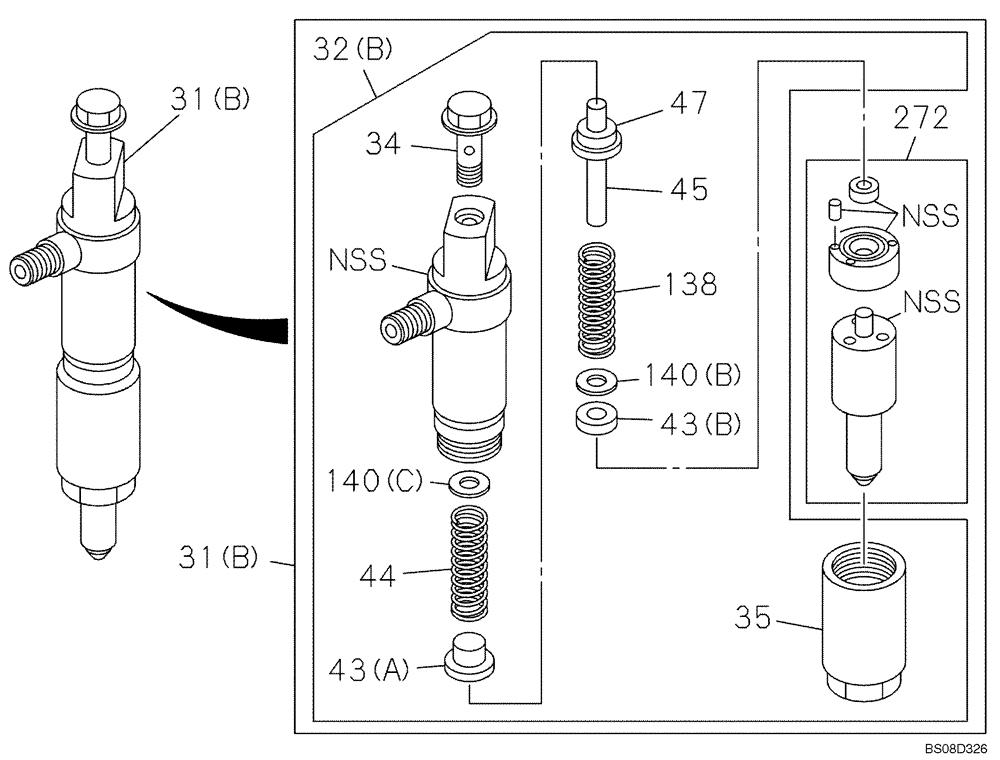 Схема запчастей Case CX80 - (03-06) - FUEL SYSTEM (03) - FUEL SYSTEM