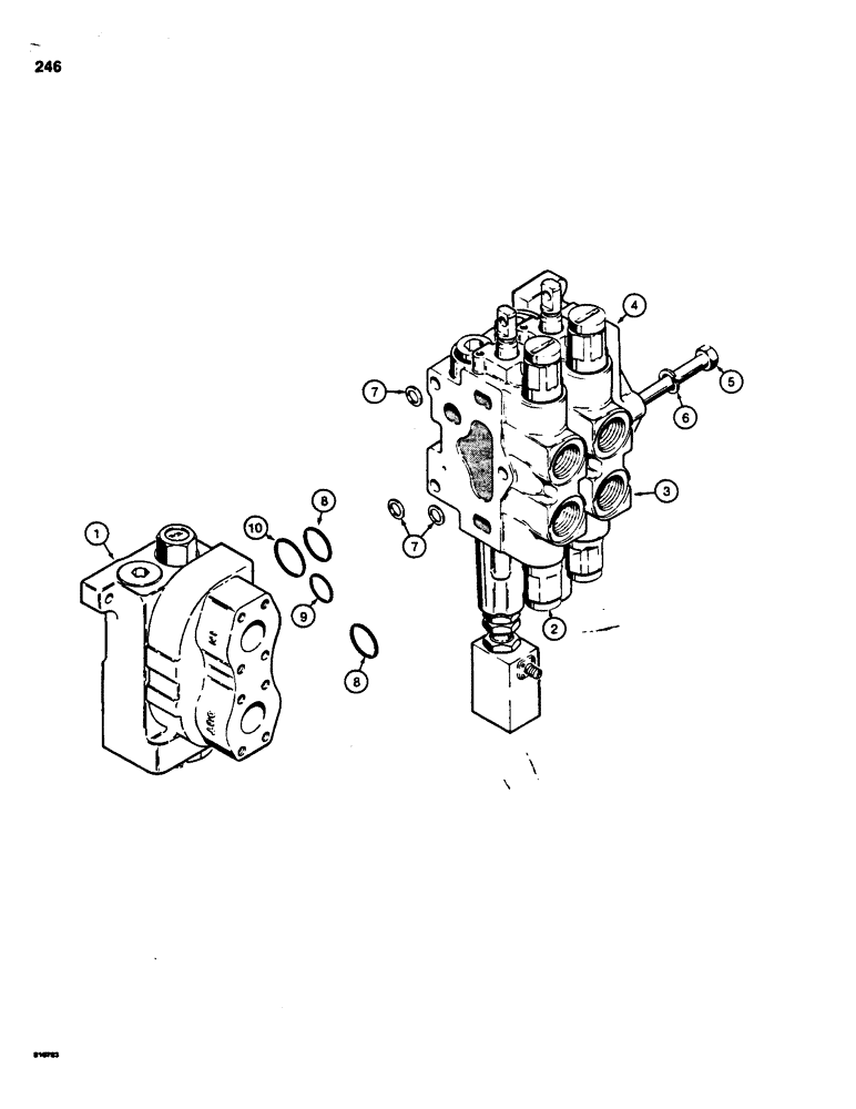 Схема запчастей Case 855C - (246) - R40888 TWO SPOOL CONTROL VALVE, LOADER MODEL (07) - HYDRAULIC SYSTEM