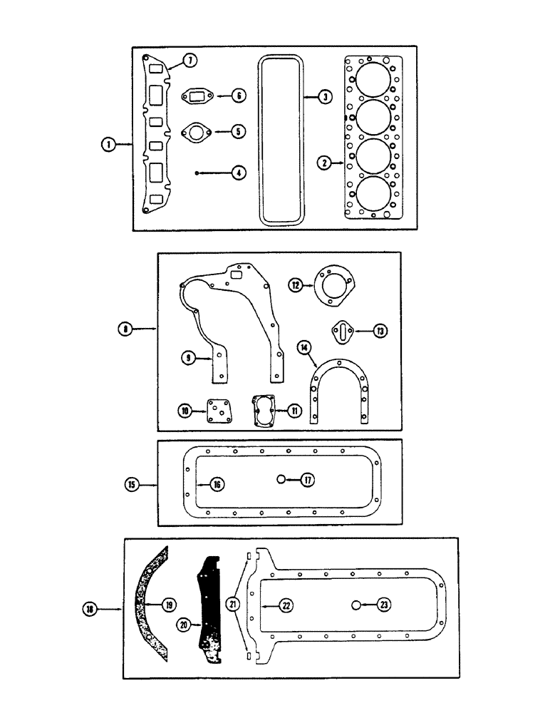 Схема запчастей Case 530CK - (006) - ENGINE GASKETS KITS, (159) SPARK IGNITION ENGINE (10) - ENGINE