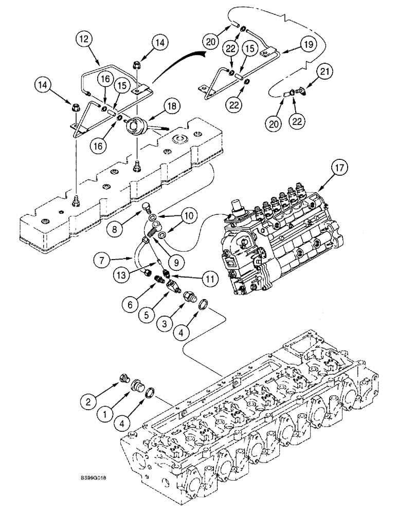 Схема запчастей Case 821B - (3-09C) - ANEROID AND WASTEGATE SYSTEM, 6T-830 EMISSIONS CERTIFIED ENGINE, TRACTOR P.I.N. JEE0050601 & AFTER (03) - FUEL SYSTEM