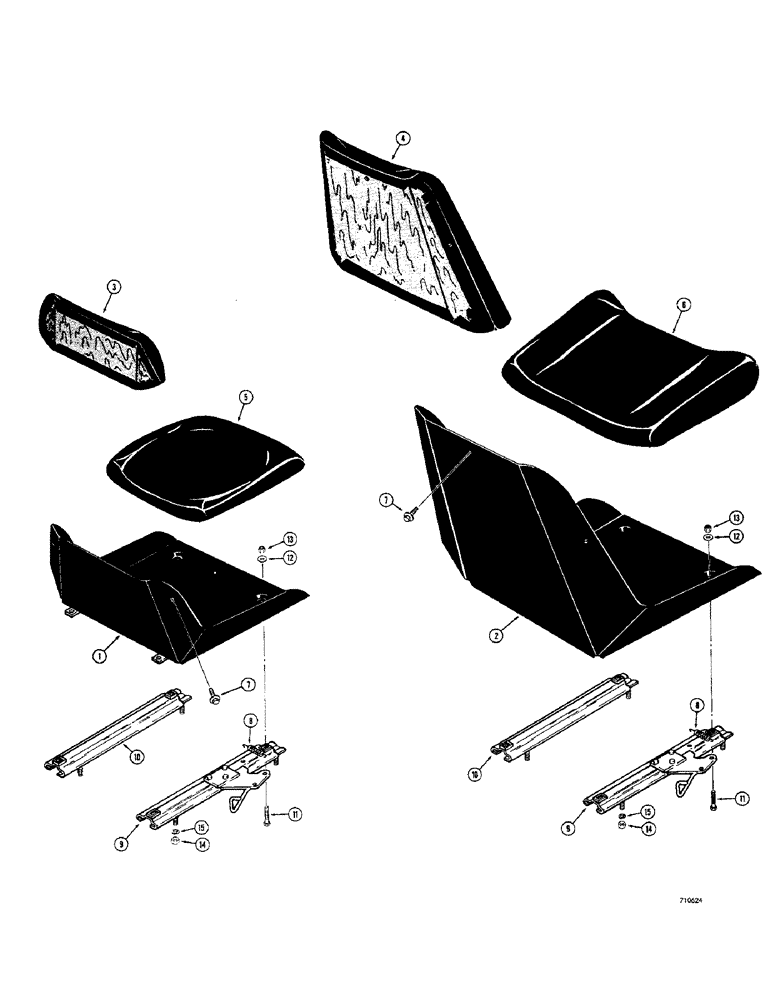 Схема запчастей Case 1530 - (108) - SEATS (09) - CHASSIS/ATTACHMENTS