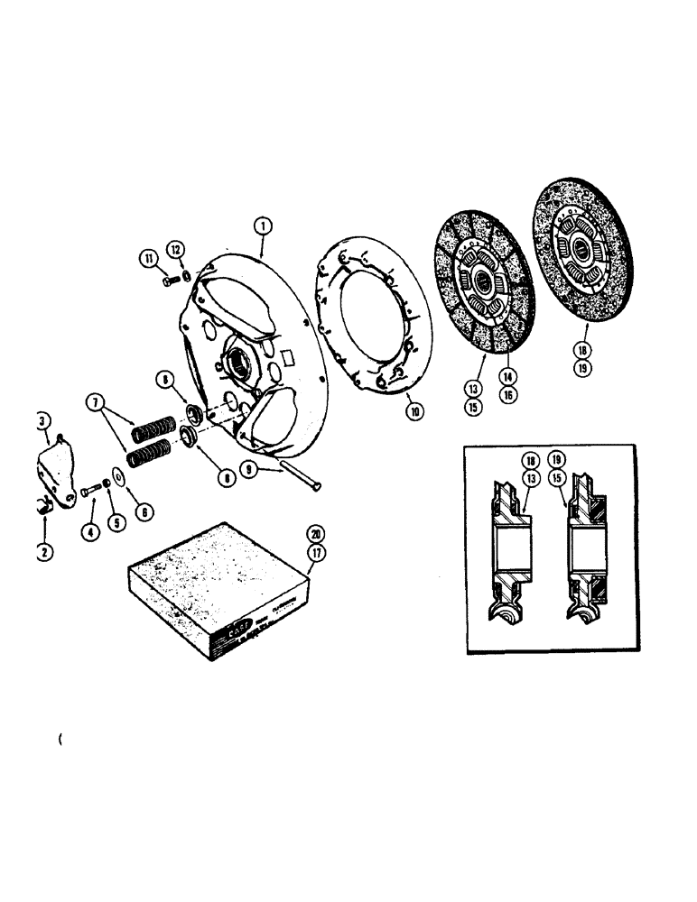 Схема запчастей Case 430CK - (064[1]) - CLUTCH ASSEMBLY 