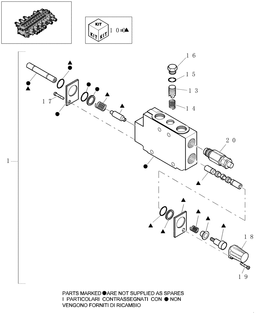 Схема запчастей Case CX16B - (1.050[10]) - HYDRAULIC CONTROL VALVE - COMPONENTS (35) - HYDRAULIC SYSTEMS