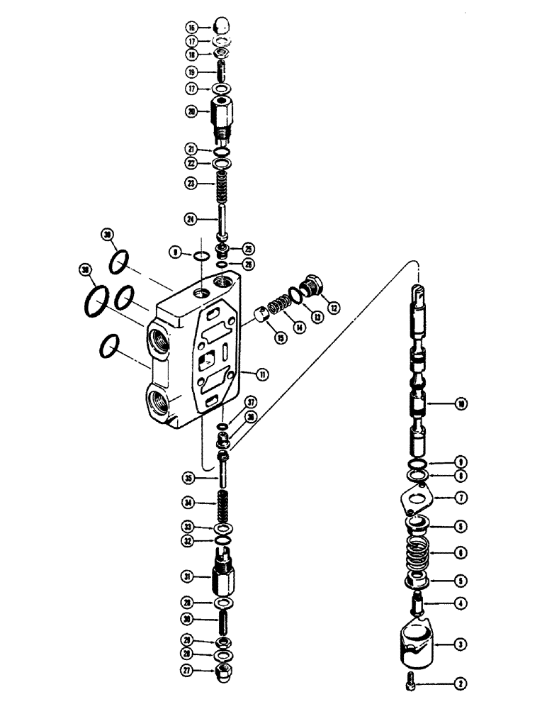 Схема запчастей Case 680CK - (198) - D47624 BACKHOE BOOM SECTION (35) - HYDRAULIC SYSTEMS