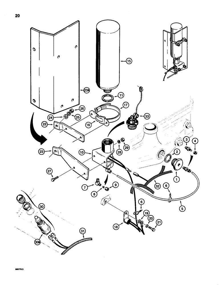 Схема запчастей Case 580D - (020) - COLD START SYSTEM (02) - ENGINE