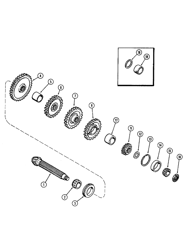 Схема запчастей Case 580B - (200) - COUNTERSHAFT (06) - POWER TRAIN