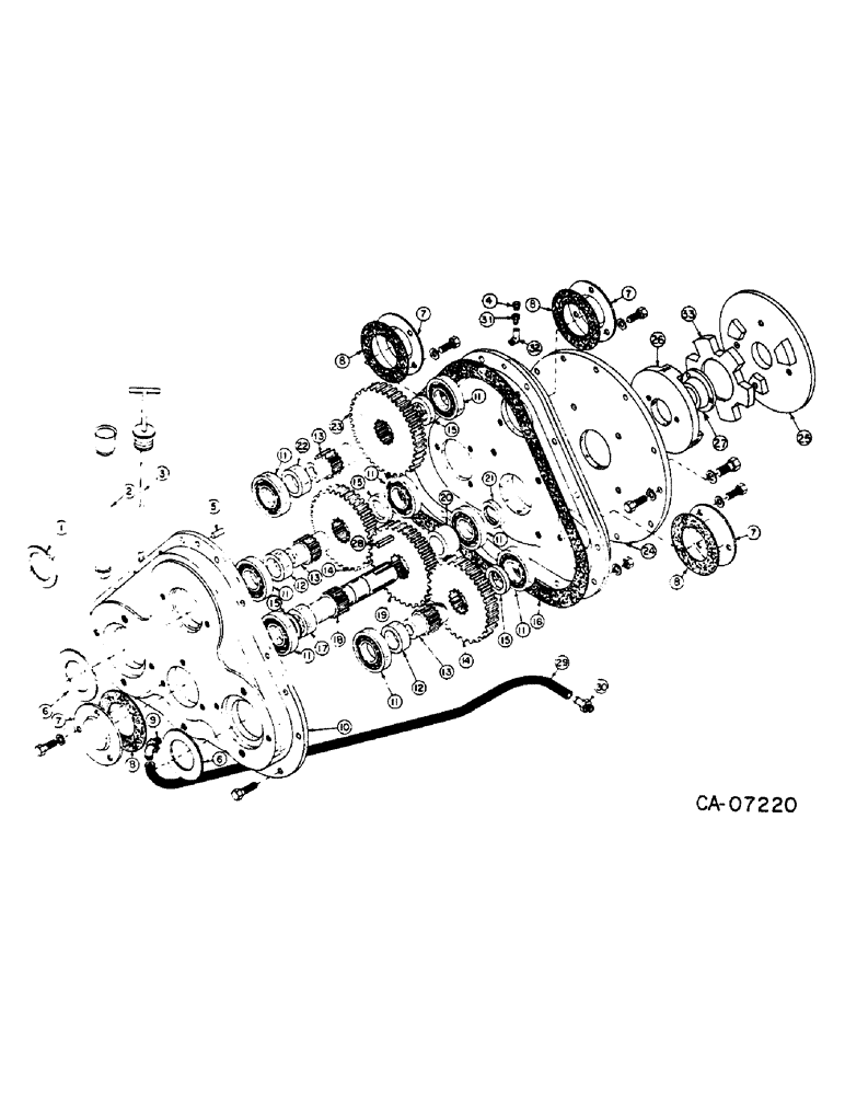 Схема запчастей Case 4155 - (07-03) - DRIVE TRAIN, HYDRAULIC PUMP DRIVE (04) - Drive Train