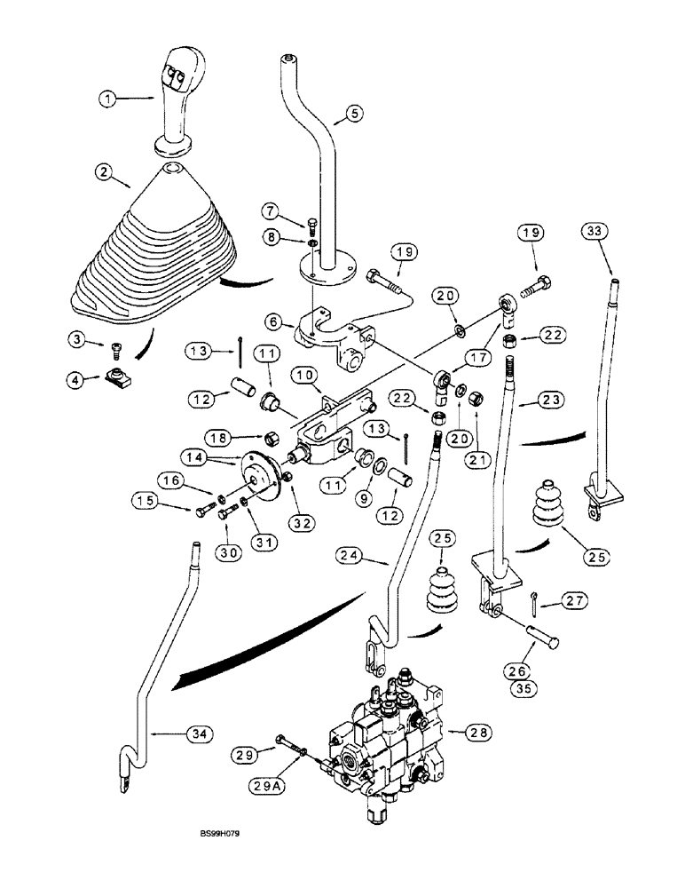 Схема запчастей Case 580L - (9-023) - LOADER LIFT AND BUCKET CONTROLS (09) - CHASSIS/ATTACHMENTS