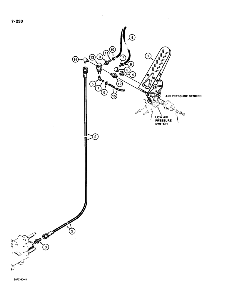 Схема запчастей Case W36 - (7-230) - CLUTCH CUTOUT (07) - BRAKES