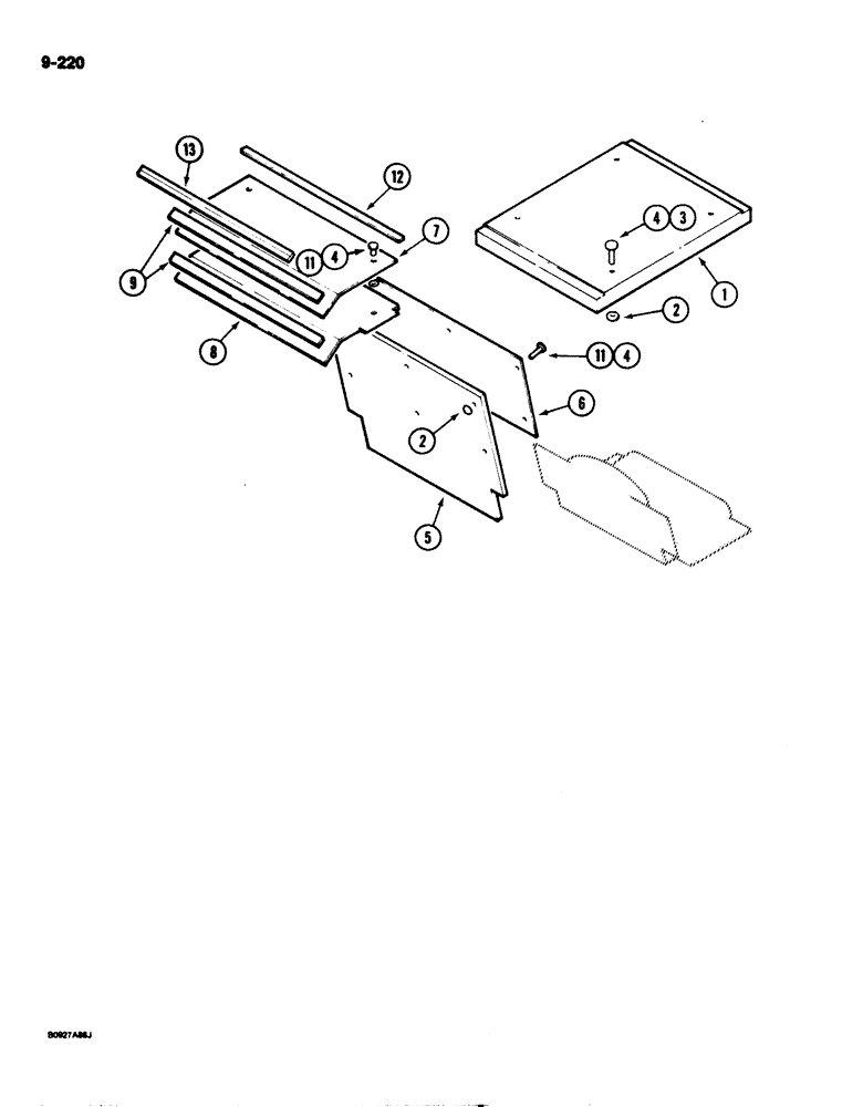 Схема запчастей Case 1825 - (9-220) - STANDARD NOISE KIT, DIESEL MODELS ONLY (09) - CHASSIS/ATTACHMENTS