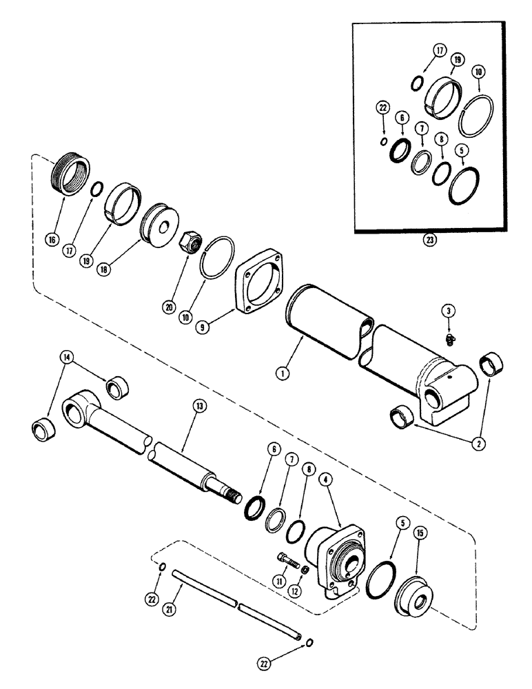 Схема запчастей Case 680CK - (124) - LIFT CYLINDER 