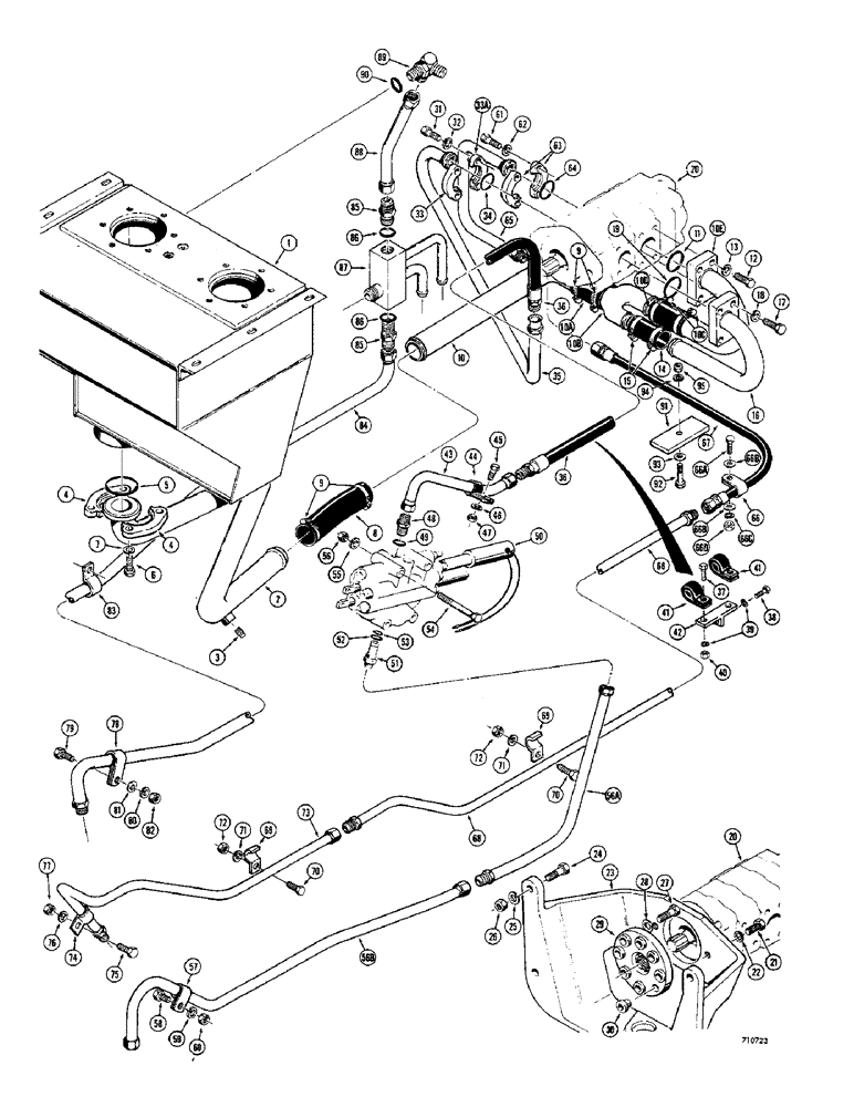 Схема запчастей Case 680CK - (190) - EQUIPMENT HYDRAULICS, PUMP SUCTION AND PRESSURE LINE HYDRAULICS (35) - HYDRAULIC SYSTEMS