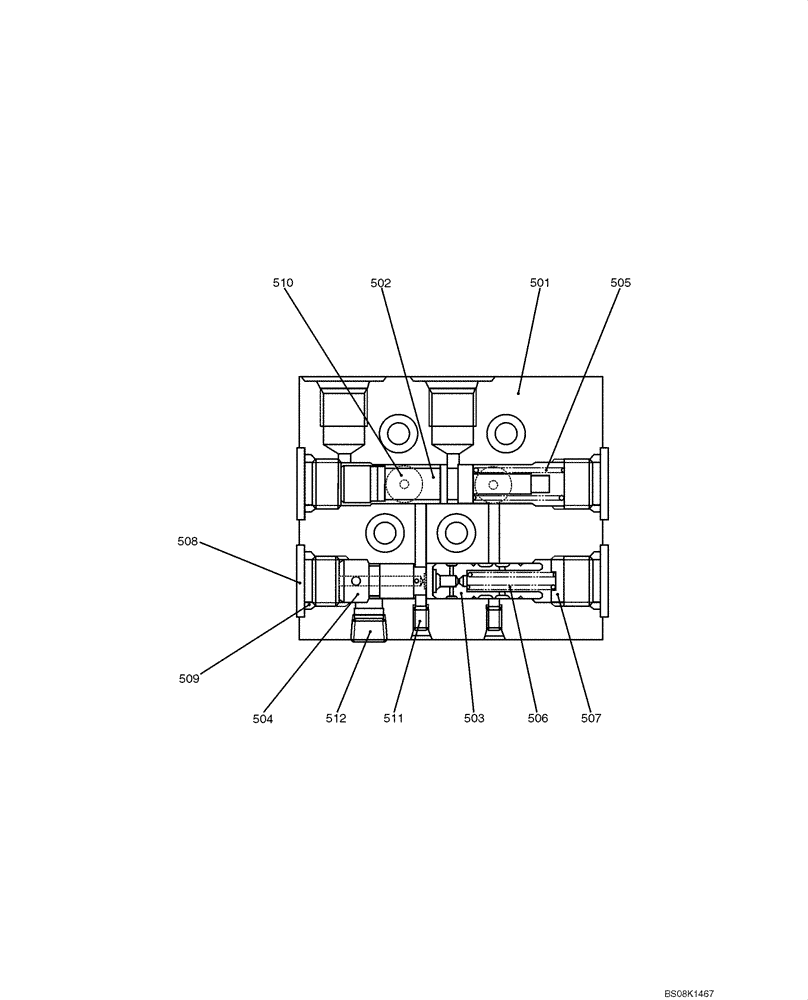 Схема запчастей Case CX50B - (07-022) - VALVE ASSY, REDUCTION (PY64H00003F1) ELECTRICAL AND HYDRAULIC COMPONENTS