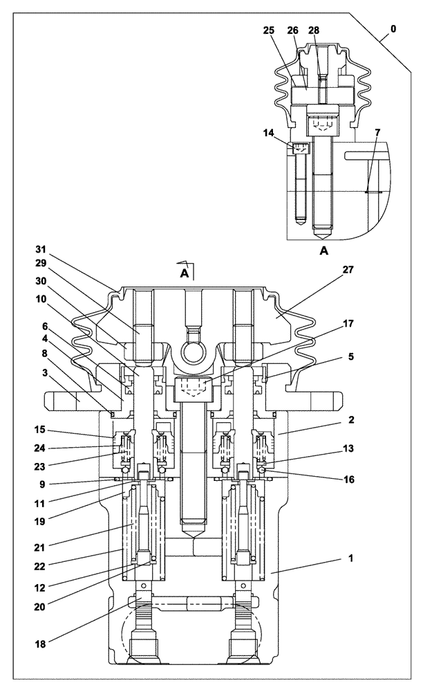 Схема запчастей Case CX470C - (08-270-00[01]) - FOOT CONTROL VALVE (07) - HYDRAULIC SYSTEM