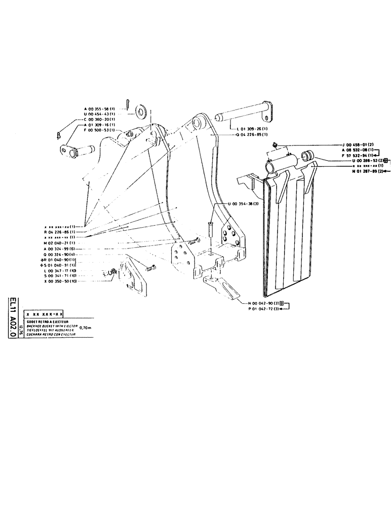 Схема запчастей Case LC80 - (124) - BACKHOE BUCKET WITH EJECTOR 