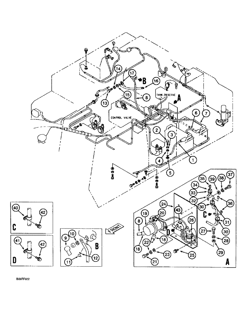 Схема запчастей Case 9030B - (4-12) - BATTERY CABLES, ENGINE GROUND CABLE AND BATTERY RELAY, PRIOR TO P.I.N. DAC03#2001 (04) - ELECTRICAL SYSTEMS