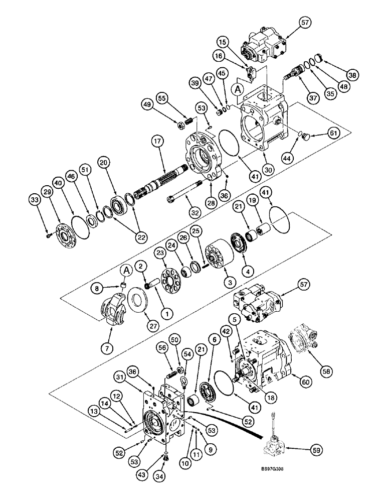 Схема запчастей Case 9040B - (8-120) - 162220A1 HYD PUMP,STD MODELS PIN DAC0401004 & AFT,ALL SPECL APPLCTN., LONG REACH/TIMBER KING MODELS (08) - HYDRAULICS