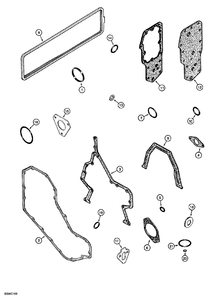 Схема запчастей Case 850G - (2-54) - GASKET KIT (PRIOR TO P.I.N. JJG0254015, EXCEPT FOR JJG0254005 TO JJG0254009) CYLINDER BLOCK (01) - ENGINE