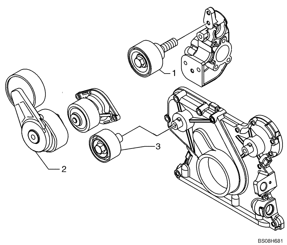 Схема запчастей Case 621D - (02-25) - BELT DRIVE - PULLEYS (02) - ENGINE