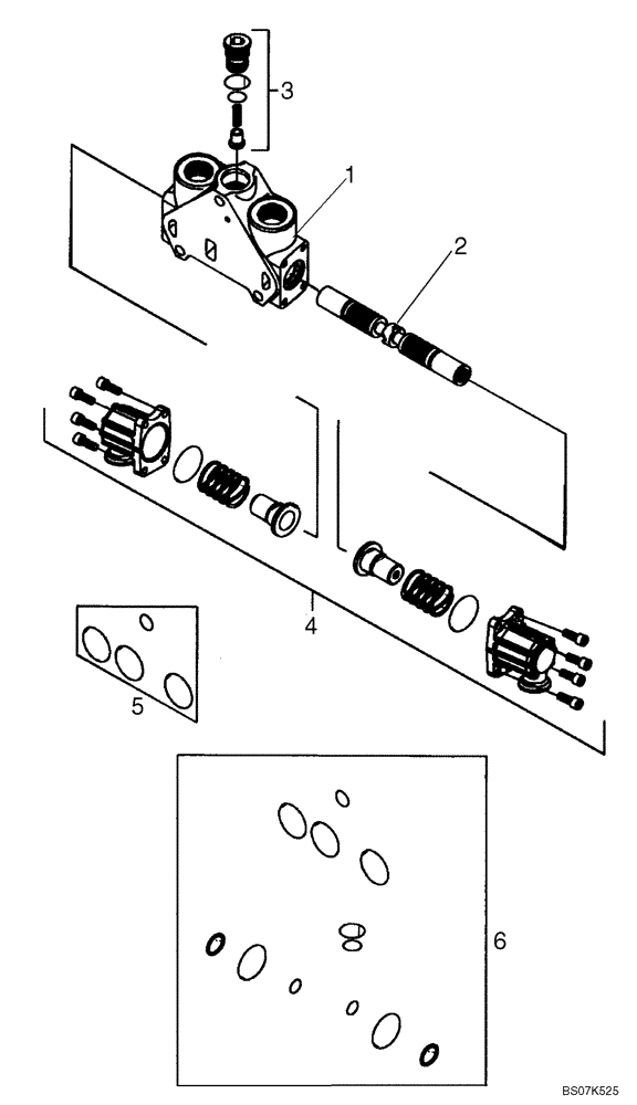 Схема запчастей Case 580M - (08-42) - VALVE SECTION - BACKHOE STABILIZER (WITH PILOT CONTROLS) (08) - HYDRAULICS