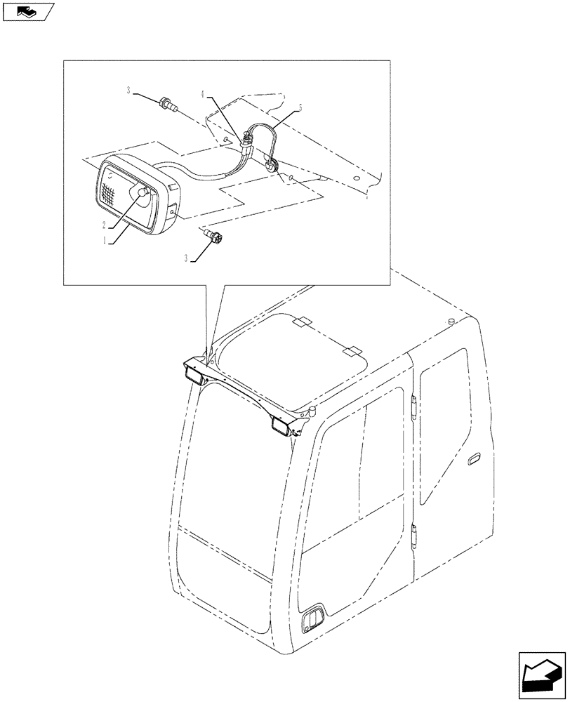 Схема запчастей Case CX350C - (04-007[00]) - LAMP, WORK (04) - ELECTRICAL SYSTEMS