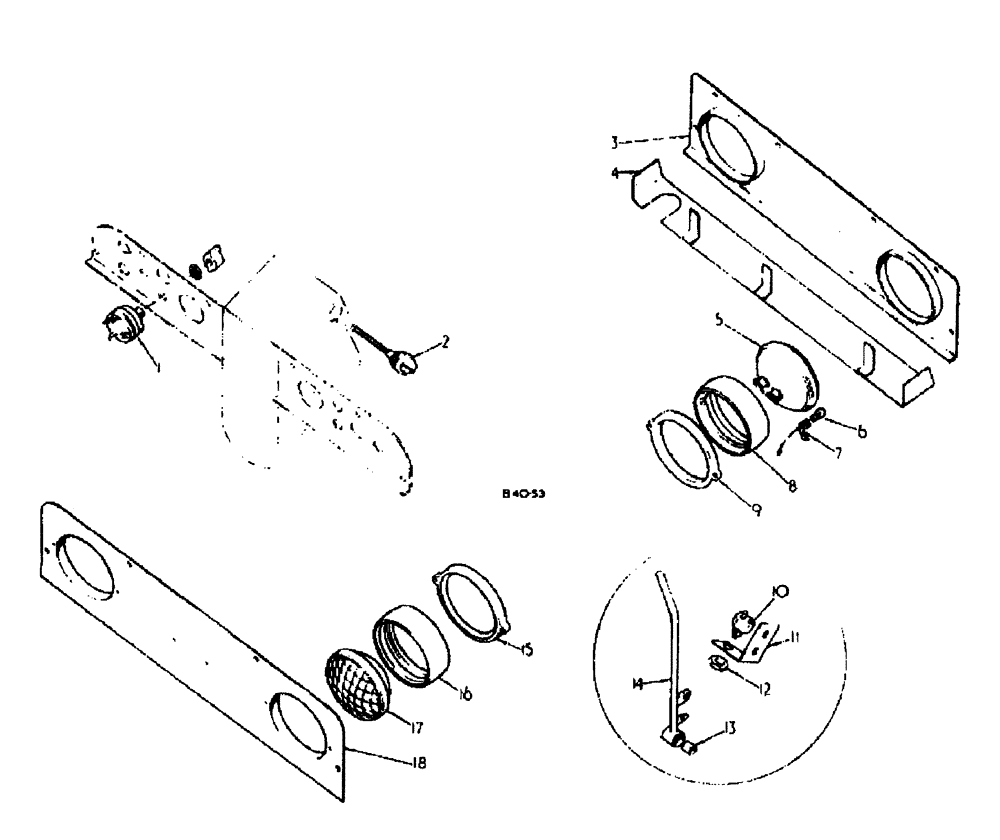 Схема запчастей Case 500 - (08-022) - LIGHTING ATTACHMENT No Description