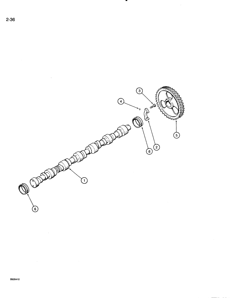 Схема запчастей Case 821 - (2-036) - CAMSHAFT, 6T-830 ENGINE (02) - ENGINE