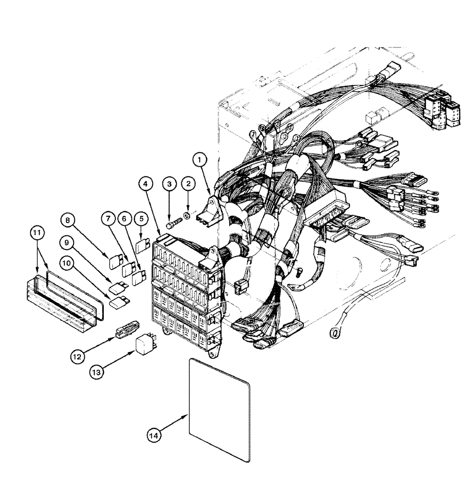 Схема запчастей Case 865 DHP - (4-020) - ELECTRIC SYSTEM - RELAYS AND FUSES (04) - ELECTRICAL SYSTEMS