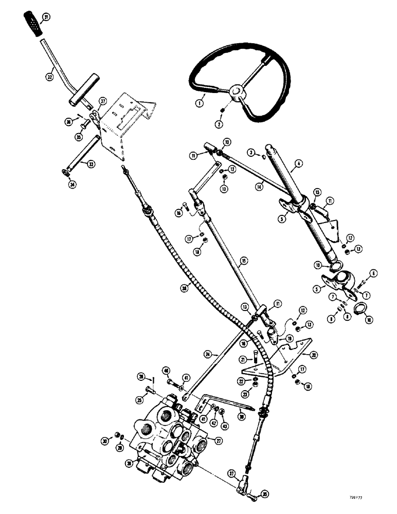 Схема запчастей Case 825 - (092) - STEERING WHEEL AND LINKAGE (13) - STEERING SYSTEM