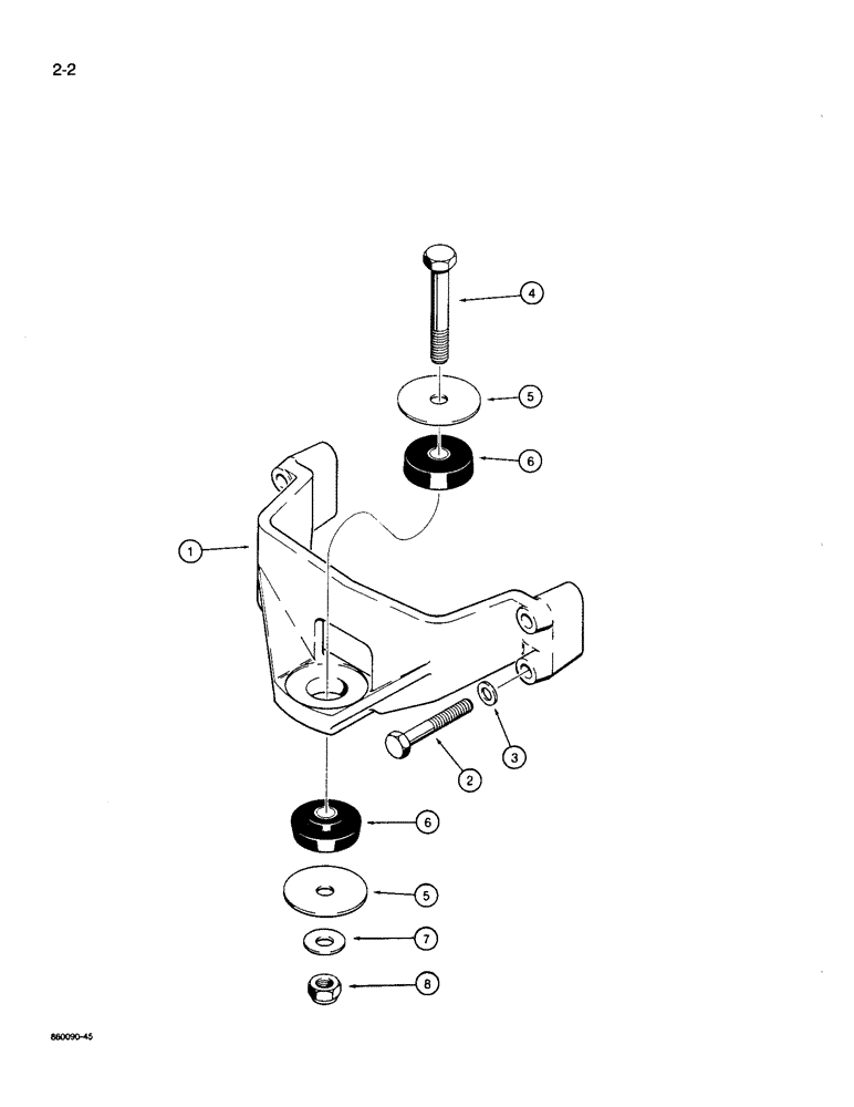 Схема запчастей Case W14B - (2-02) - ENGINE MOUNTS (02) - ENGINE