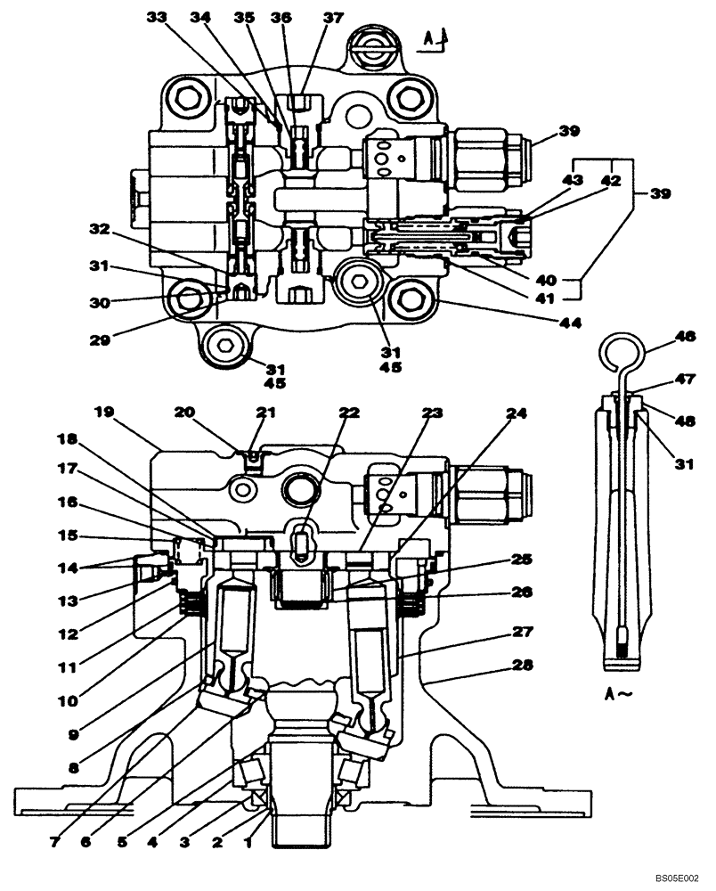 Схема запчастей Case CX290 - (08-66A) - MOTOR ASSY - SWING (08) - HYDRAULICS