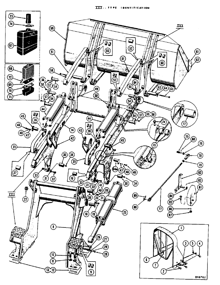 Схема запчастей Case 1000 - (206) - REAR HINGE LOADER, TYPE III (05) - UPPERSTRUCTURE CHASSIS