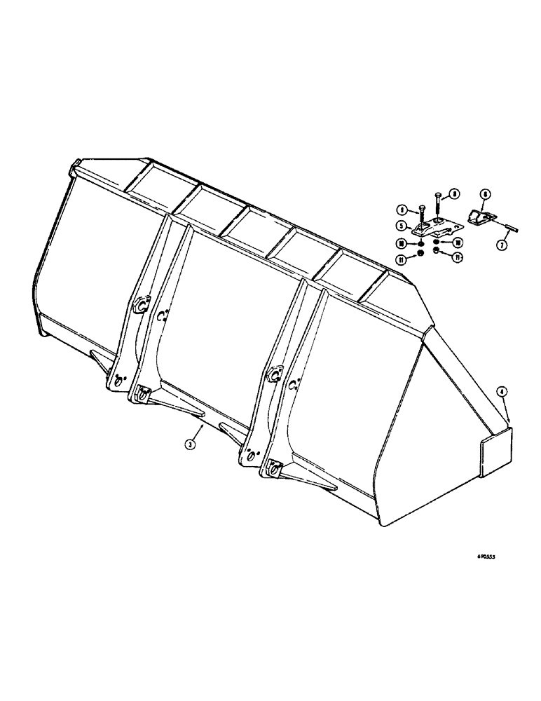 Схема запчастей Case W10E - (222) - LOADER BUCKETS (OPTIONAL TYPES), 1-3/4 CUBIC YARD LOADER BUCKET (MACHINERY ITEM) (09) - CHASSIS