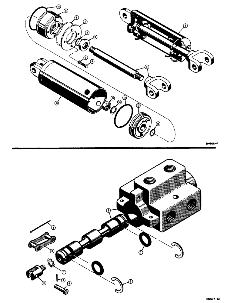 Схема запчастей Case 310C - (152) - A8282 EAGLE HITCH HYDRAULIC CYLINDER (07) - HYDRAULIC SYSTEM