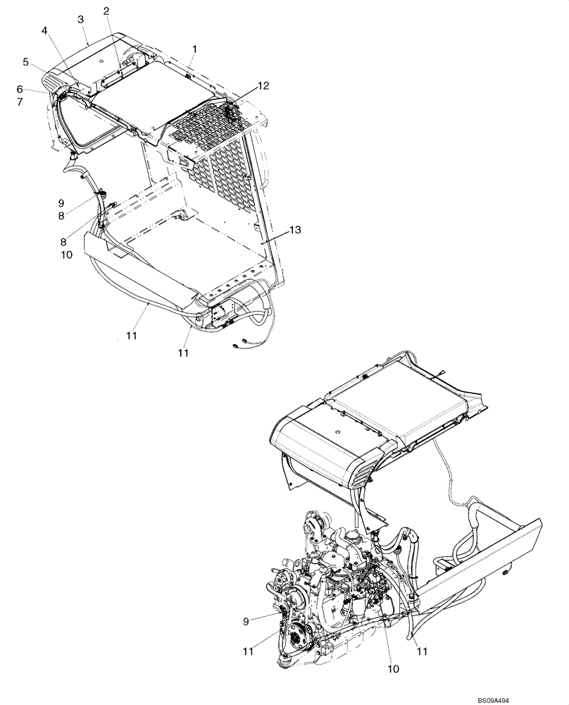 Схема запчастей Case 440 - (09-57) - HEATER SYSTEM (09) - CHASSIS