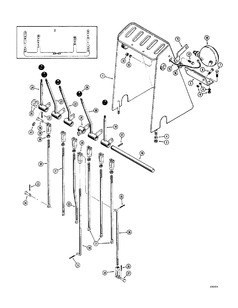 Схема запчастей Case 33 - (116) - INDIVIDUAL LEVER BACKHOE CONTROL * (FOOT SWING) 