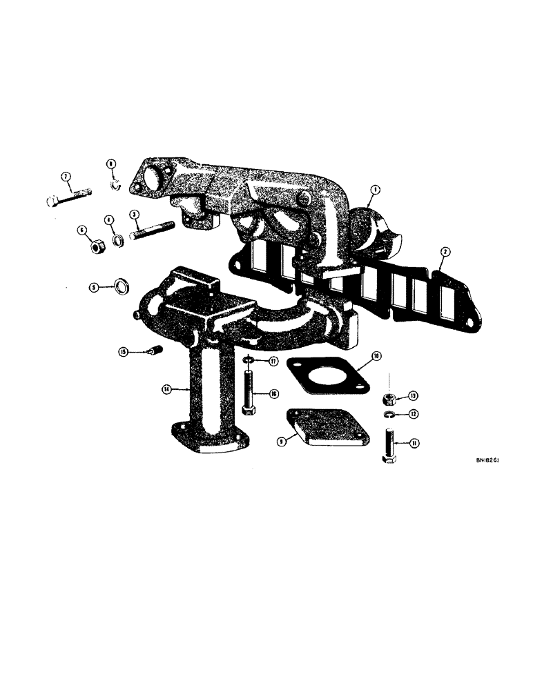 Схема запчастей Case 320 - (016) - MANIFOLD (01) - ENGINE