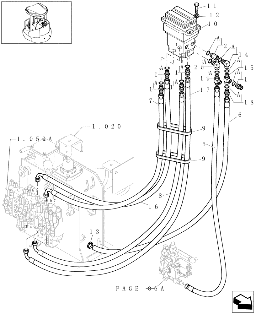 Схема запчастей Case CX31B - (1.080[07]) - POWER STEERING CONTROL LINES PROPEL (35) - HYDRAULIC SYSTEMS