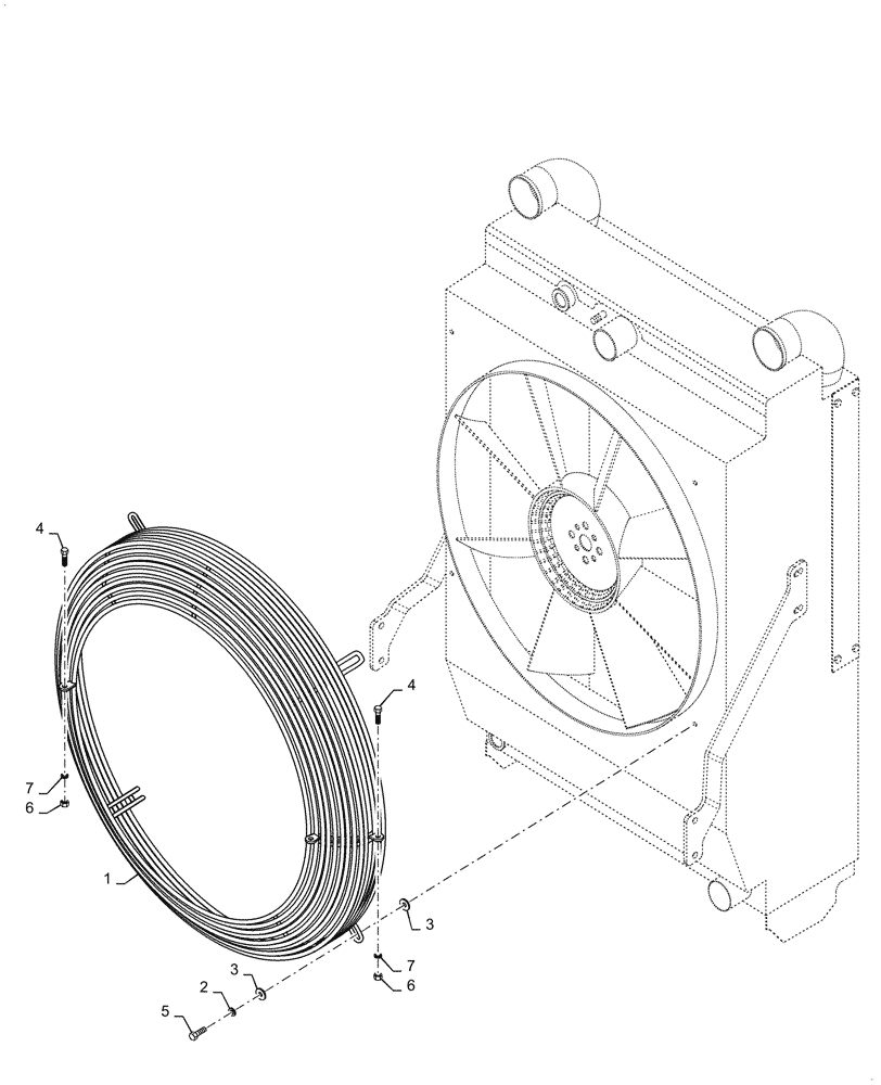 Схема запчастей Case SV212 - (10.414.02) - GUARD, FAN (10) - ENGINE