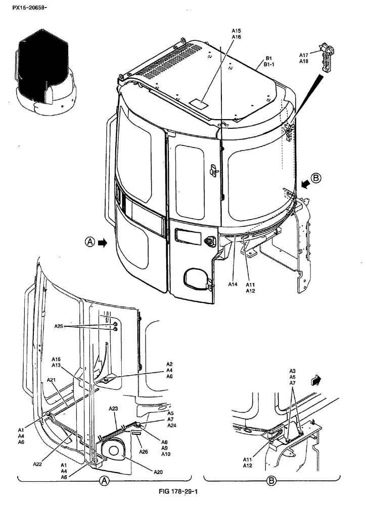 Схема запчастей Case CX36B - (178-29-1) - CAB INSTAL (05) - SUPERSTRUCTURE