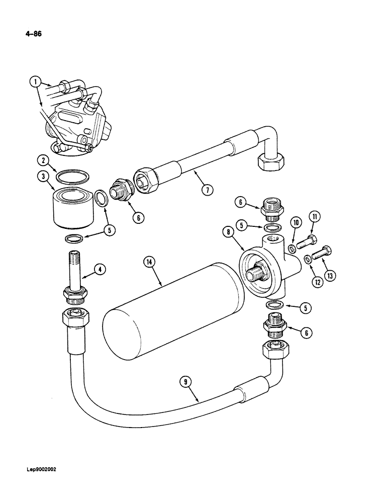 Схема запчастей Case 125B - (4-86) - HEATER AND OIL LINES TO ENGINE, P.I.N. 26806 AND AFTER (04) - ELECTRICAL SYSTEMS