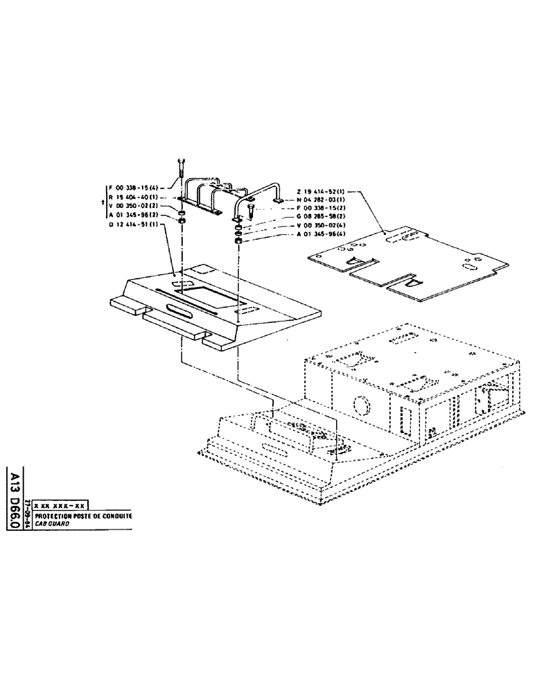 Схема запчастей Case 160CL - (024) - CAB GUARD (05) - UPPERSTRUCTURE CHASSIS