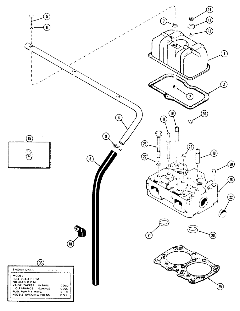 Схема запчастей Case 40 - (014) - CYLINDER HEAD AND COVER, 504BDT ENGINE (10) - ENGINE