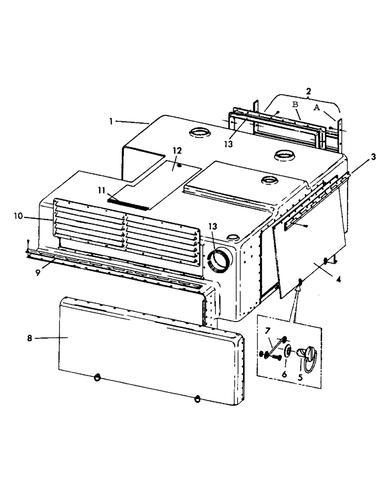 Схема запчастей Case 30YM - (020) - SHROUDING FOR IHC ENGINES (05) - UPPERSTRUCTURE CHASSIS