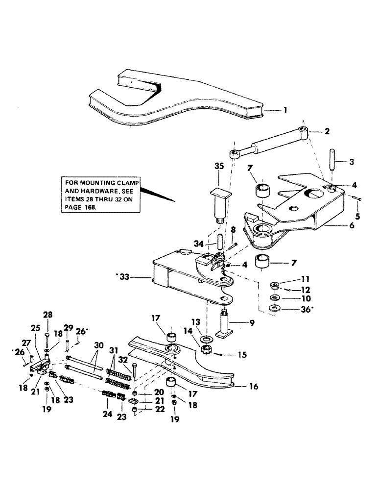 Схема запчастей Case 40BLC - (166) - FELLER BUNCHER COLLECTOR AND ATTACHING PARTS, (USED ON 20" AND 24" FELLER BUNCHER ATTACHMENTS) (18) - ATTACHMENT ACCESSORIES